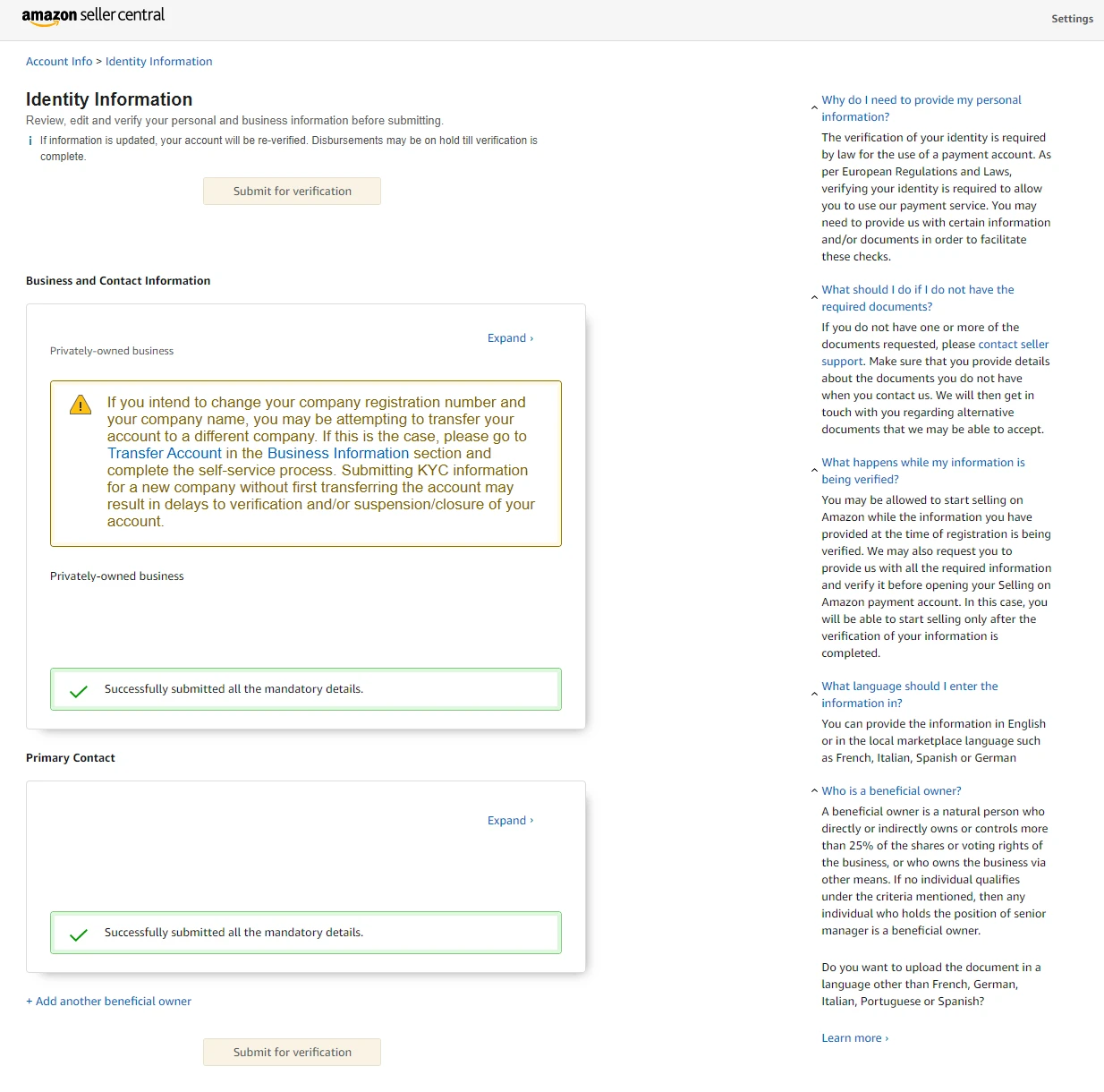 Documents Requirements to Create  Seller Central Account