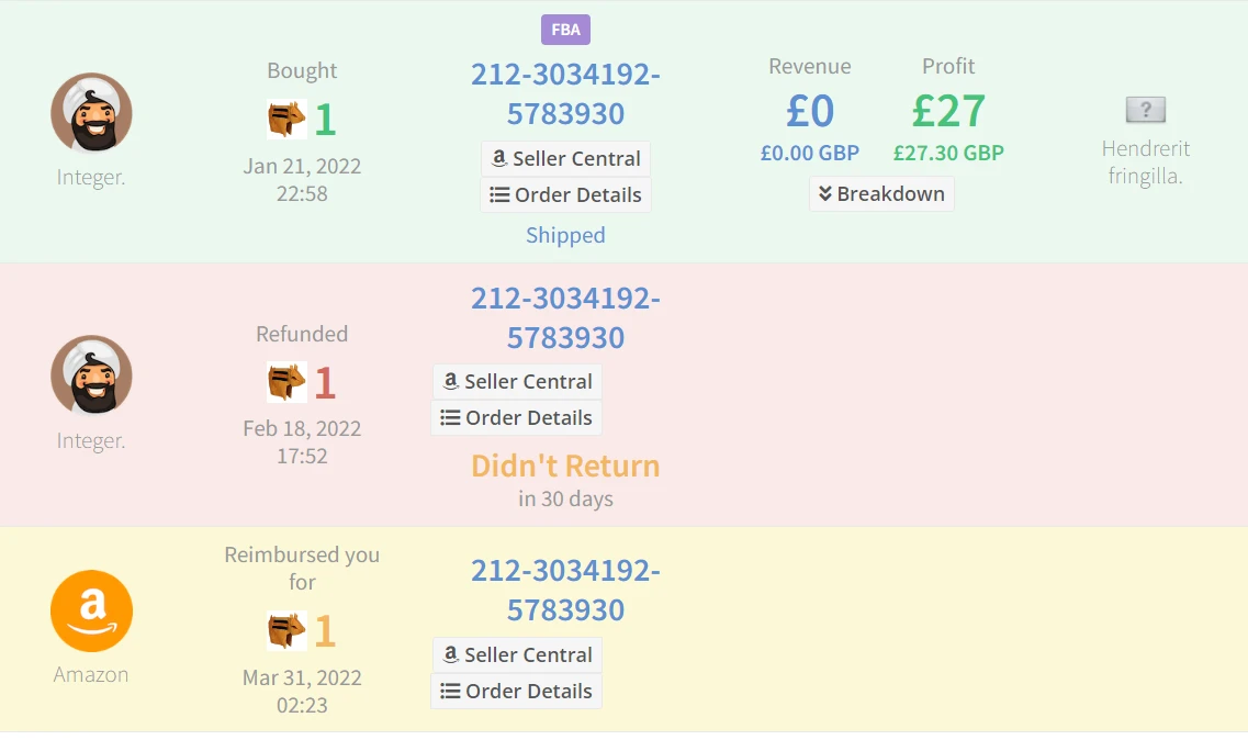 Amazon Refunds and Returns - Orders vs Returns in Shopkeeper
