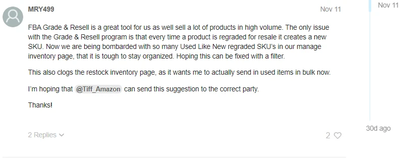 Amazon Grade and Resell - Another Sellers Feedback on the Program