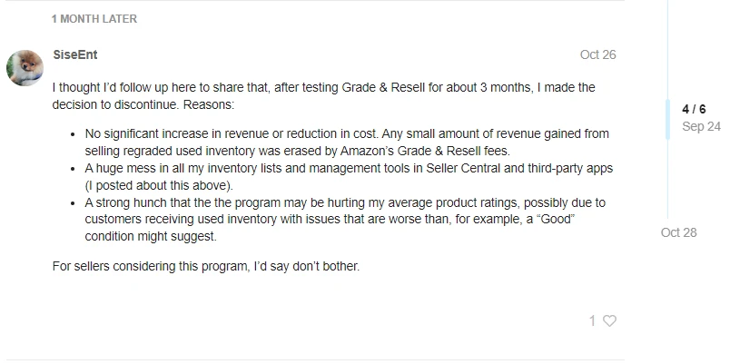 Amazon Grade and Resell - Sellers Feedback on the Program (A Month Later)