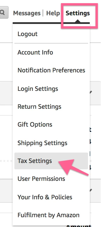 Tax Settings in Seller Central