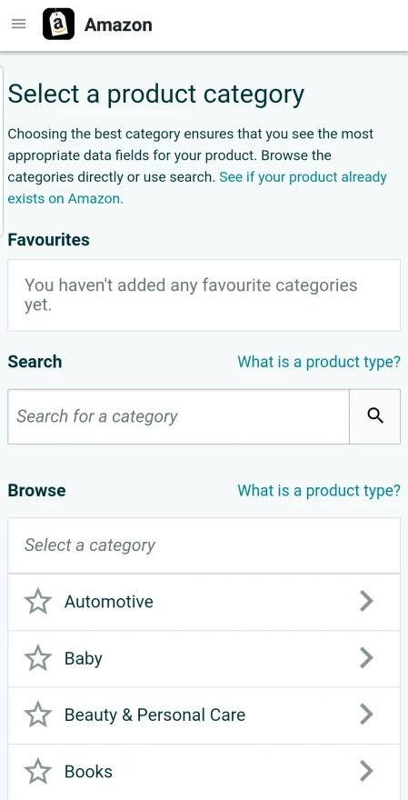 How to List a Product on Amazon - Select Product Category
