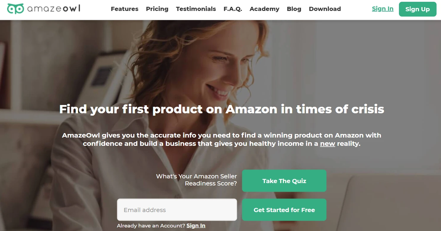 How to Find Items to Sell on Amazon - Amazeowl Landing Page