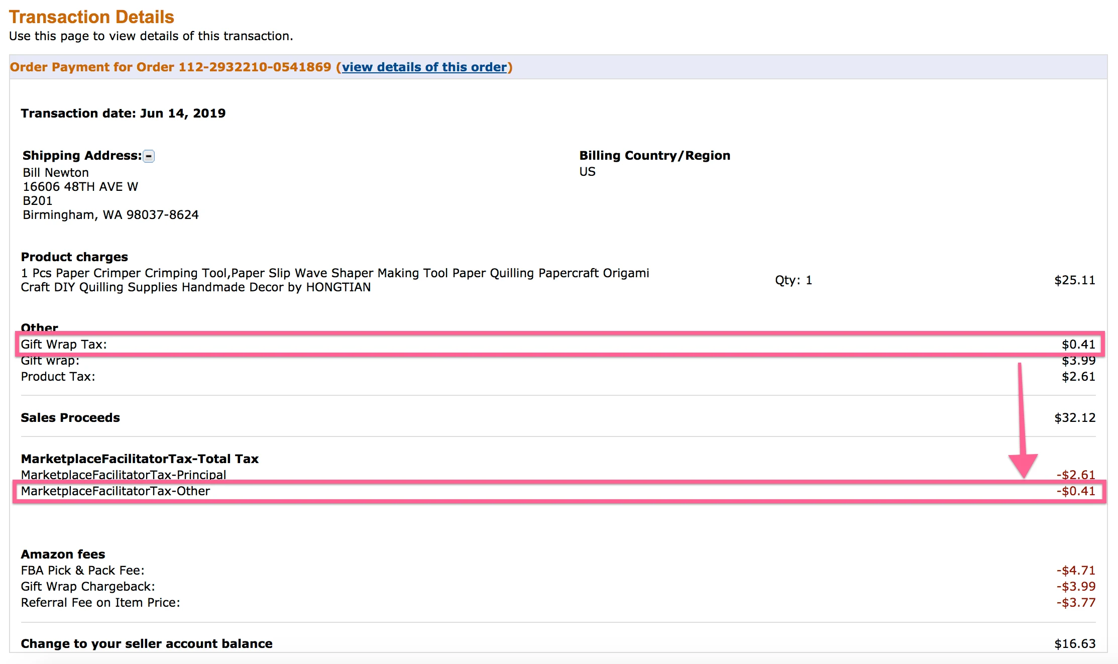Amazon Collects Taxes on Sellers Behalf - MarketplaceFacilitatorTax-Other Gift Tax