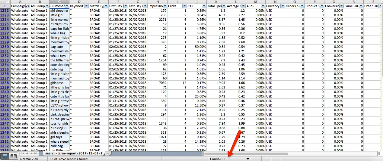 Amazon Seller Central Search Term Report Excel