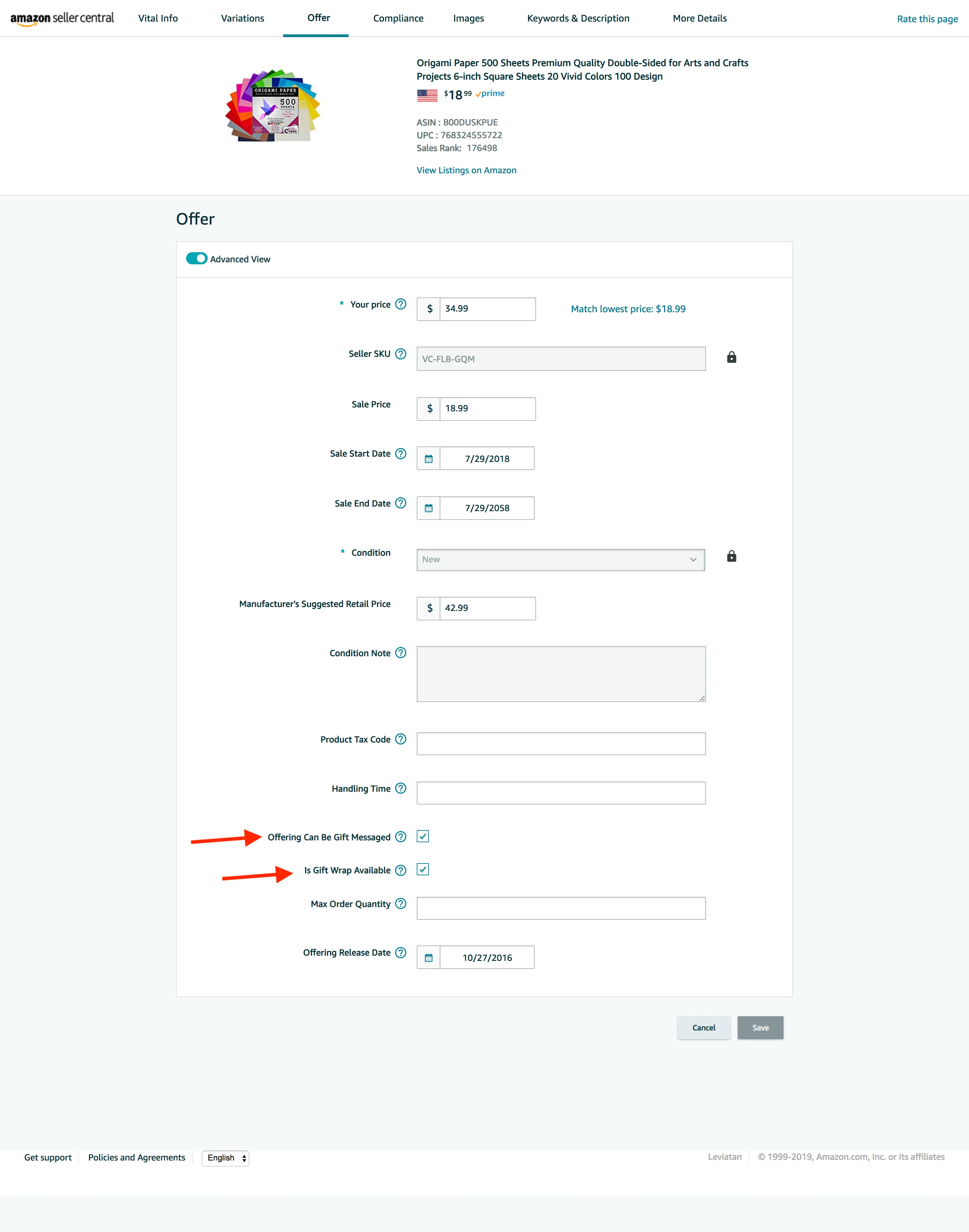 Amazon Seller Fees - Amazon Gift Wrap Charge
