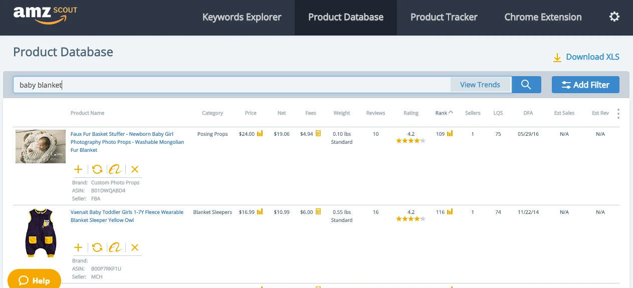 AMZScout Web App Screenshot