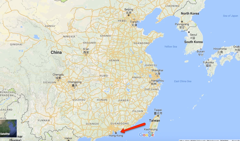 Hong Kong China Map
