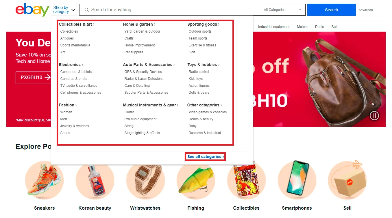 How to Find Items to Sell on Amazon - Product Categories on eBay