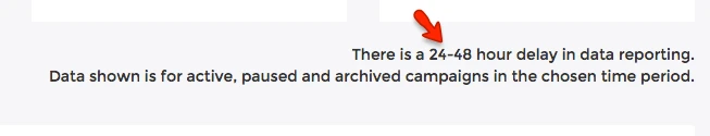 PPCEntourage Data Delay Message on Dashboard