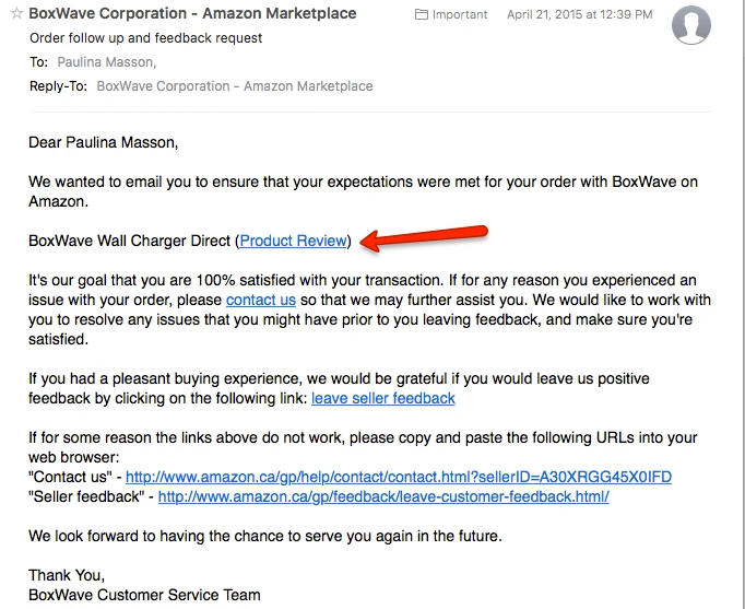 Review Request Email
