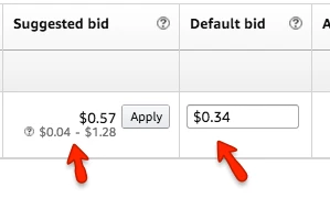 Seller Central Suggested Bid PPC Advertising Campaign