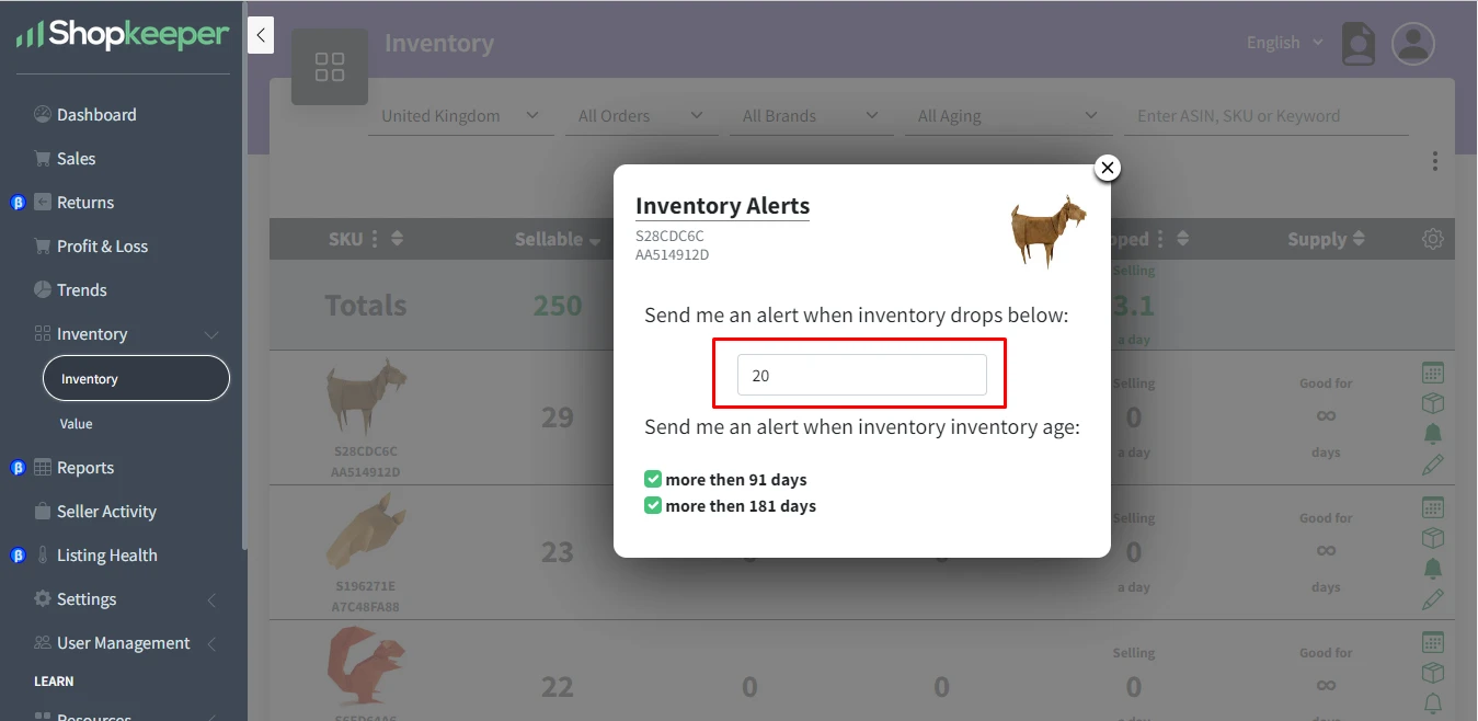 Inventory Aging on Amazon - Creating a Custom Inventory Alert